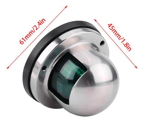 L0d Boat Navigation Marine 12 V, Acero Inoxidable, Led Rojo