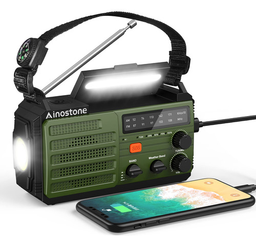 Ainostone 5000 Mah Emergencia Radio Radio Portable Portable
