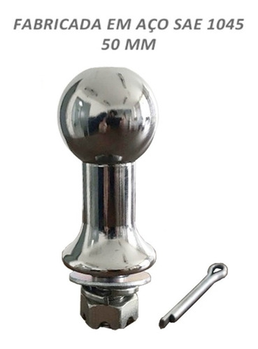 Bola Cromada Esfera Longa Para Suporte Transbike 50mm