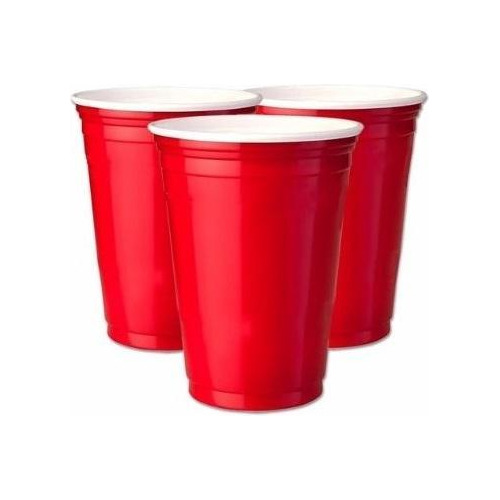 Copo De Plástico Red Cup 400ml Vermelho- Kit 25un