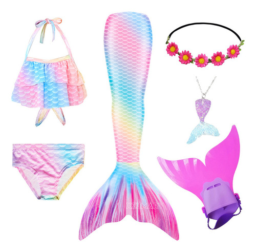 Añadir Traje De Baño Con Forma De Cola De Sirena Para Niños Con Forma De Cola De Sirena