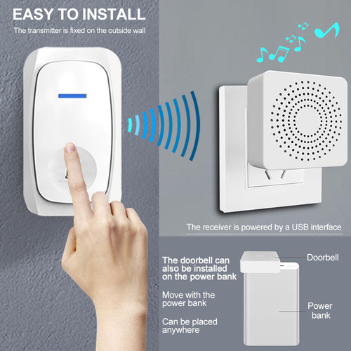 Timbre De Puerta Impermeable Con Timbre Inalámbrico A Elegir