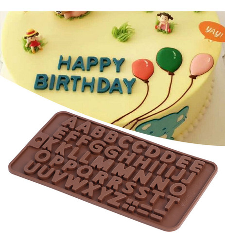 Molde De Silicone Para Bolo De Chocolate Com Letras Em