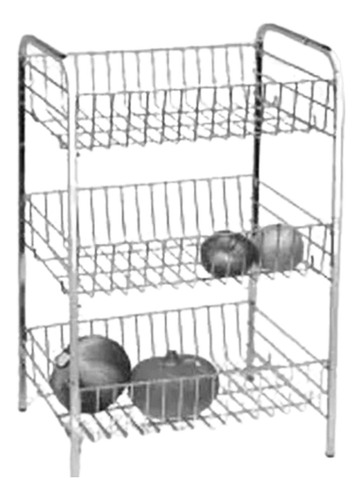 Carro Verdulero  - Caño Reforzado - 3 Estantes - Cocina