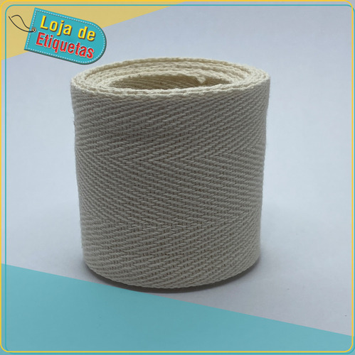 Imagem 2 de 4 de Alça Para Bolsa 100% Algodão 30mm - Rolo Com 50 Metros