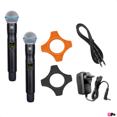 Sistema Profesional Microfono Inalambrico Uhf Fm Doble Mano