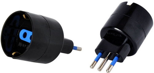 Adaptador Eléctrico Schuko Negro 10a 250v 2500w Certificado 