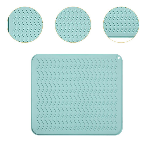 Estera De Silicona Para Secar Platos, Escurridor De S Verde
