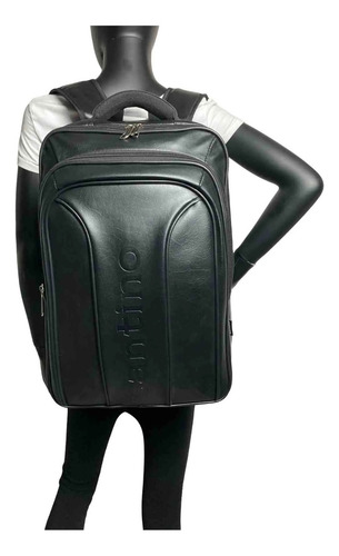 Mochila Executiva Notebook Couro Ecológico Santino San200u01 Cor Preta