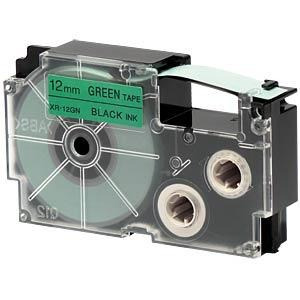 Imagen 1 de 2 de Cinta Para Rotulador Casio Xr-12gn1 12mmx8m Negro/verde