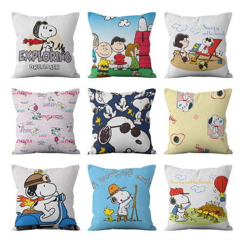 9 Juegos De Fundas De Cojín, Estampado Snoopy