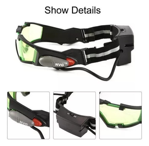 Gafas De Visión Nocturna Led Ajustables Para Motocicletas