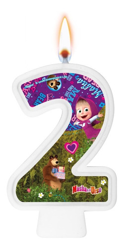 Número 2 - Vela Masha E O Urso - Aniversário, Bolo E Festa