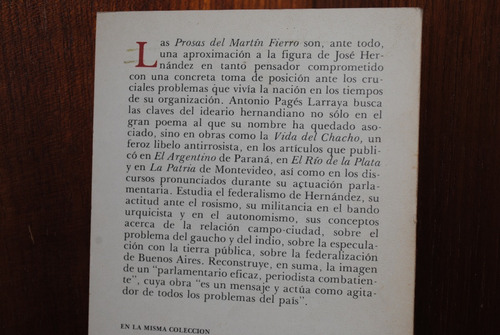 Antonio Pagés Larraya, Prosas Del Martín Fierro (Usado)