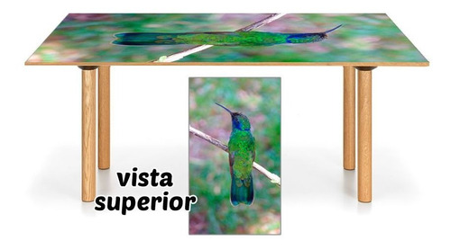 Vinilo Para Mesa Colibri Ave Colores Tropical Pajaro M6