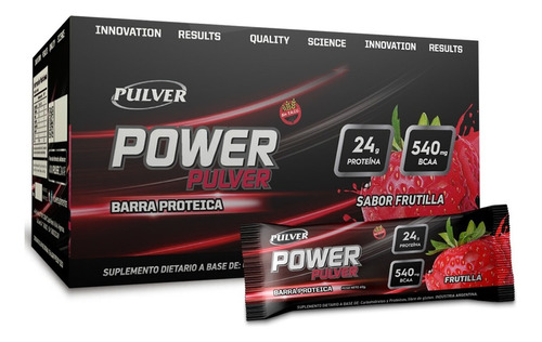 Power Barra Proteica De 60 Gramos - Pulver Sabor Frutilla