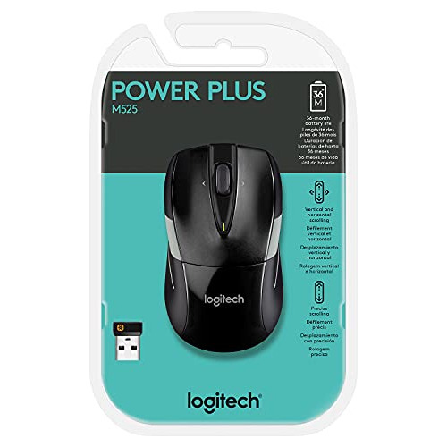 Ratón Inalámbrico M525 (logitech) Ergonómico, Batería De Lar