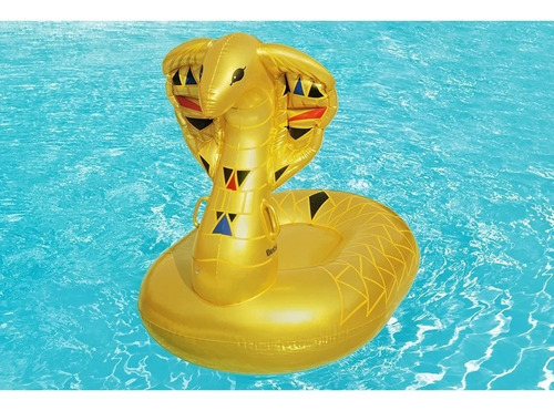Imagen 4 de 8 de Inflable Flotador Serpiente Cobra Oro 180x146 Pileta 41445