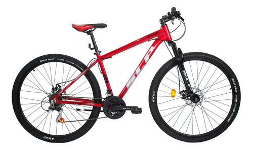 Mountain bike SLP 10 Pro  2023 R29 S 21v frenos de disco mecánico cambios SLP y Shimano Tourney TZ31 color rojo/gris/negro con pie de apoyo  