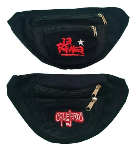 X2 Riñonera Riñoneras La Renga Callejeros Corderoy 2 Cierres