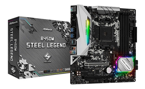 Placa Mãe Asrock B450m Steel Legend Chipset B450 Am4 Ddr4
