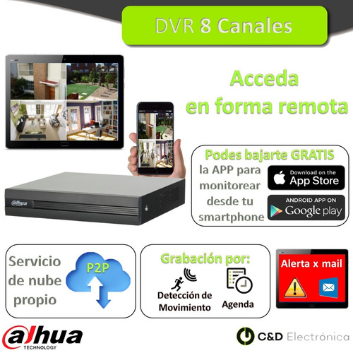 Imagen 6 de 10 de Kit Seguridad Dvr 8ch+ 6 Cámaras Full Color Con Micrófono