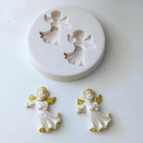 Molde De Silicone Religião - 2 Anjos Anjinhos Batizado