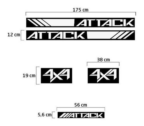 Imagem 2 de 3 de Kit Adesivos Faixa Frontier Attack 4x4 2017 2018 2019 Nissan