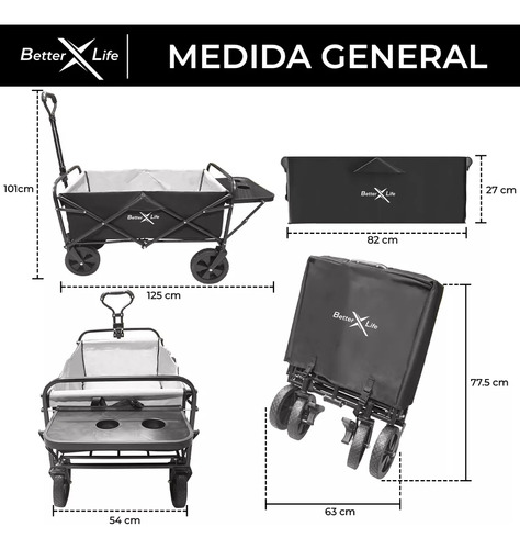 Multipurpose With Universal Wheels Folding Wagon Cart Gtr