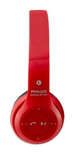 Imagen 3 de 4 de Audifono Bluetooth Philco 625 Rojo Fm/microsd - Revogames