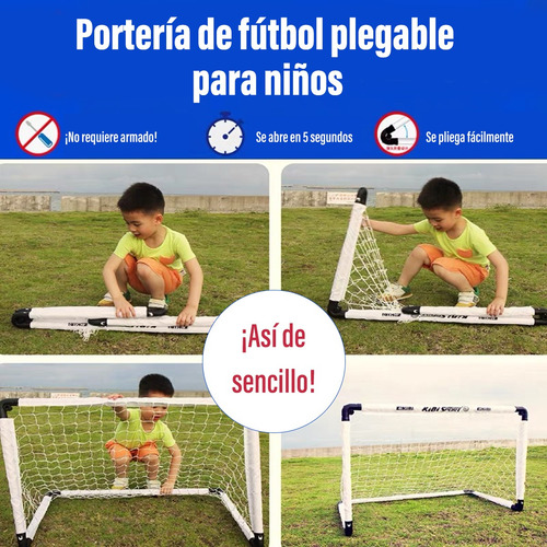Set De Portería De Fútbol Para Niños 60x90 Plegable Portátil