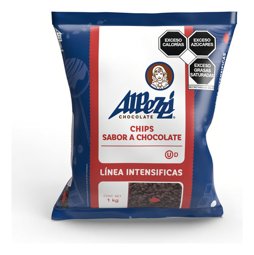 Chips Sabor Chocolate Semiamargo 1kg Chispas Marca Alpezzi