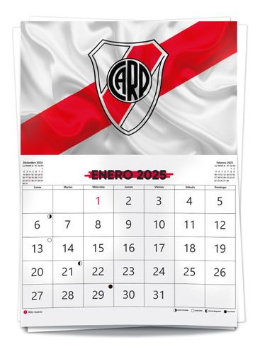 Kit Para Imprimir: Calendario River Plate En Pdf