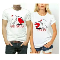 Comprar Kit 2 Camisetas Dia Dos Namorados, Casal Coração, Love, Promoção