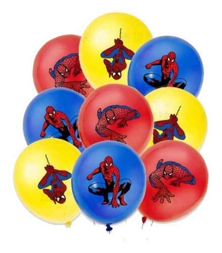 Kit 10 Globos Spiderman No Way Home De Latex 30cm Aprox