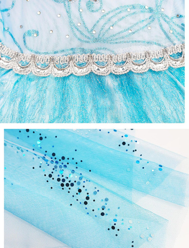 Disfraz De Princesa Elsa Para Niñas, Disfraz De Fiesta De Cu