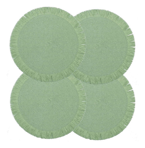 Juego De 4 Caminos De Mesa Redondos De Papel Tejido Noctiflo