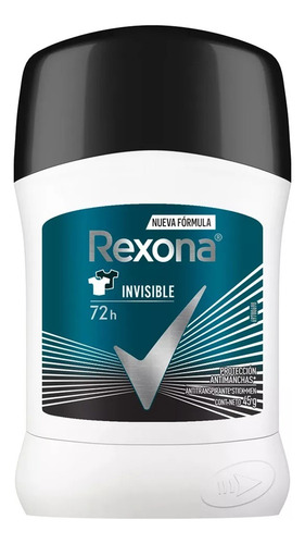 Desodorante Rexona Barra Men Invisible 72h Antitranspirante