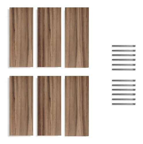 Imagen 2 de 10 de Set De 6 Repisas Flotantes Minimalistas Madera 40x15 Cm