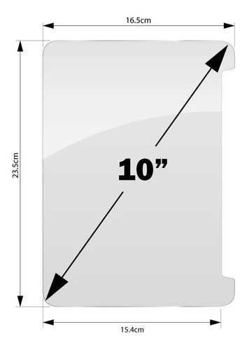 Imagen 1 de 2 de Vidrio Templado Universal 10 Glass Protector Tablet