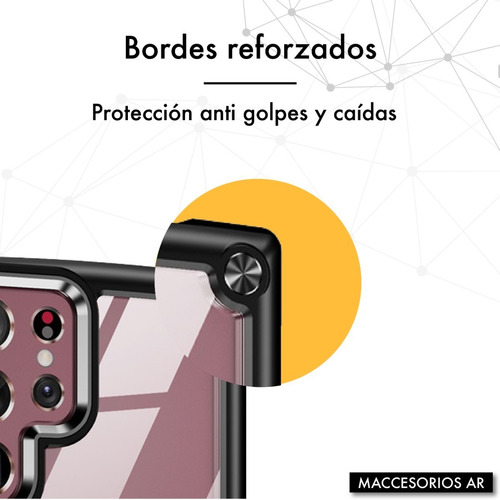 Imagen 3 de 10 de Funda Hibrida Reforzada Compatible Samsung S22 Ultra
