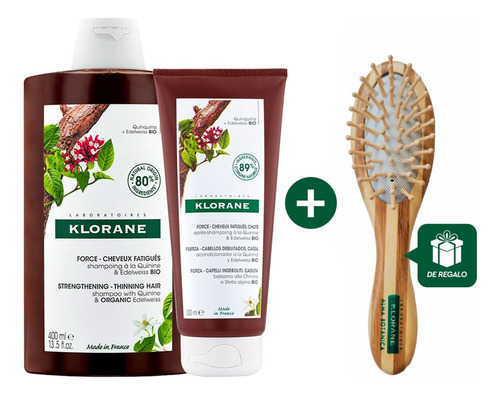 Combo Anticaida Klorane Quinina Shampoo 400ml + Balsamo 200ml