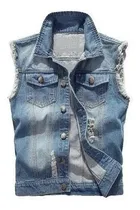Comprar Chalecos De Mezclilla Hombre Moda Slim Rasgado Diseño Aaaa