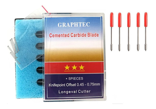 Kit 5 Lâminas Graphtec Cb09 - Cta Carboneto Tugstênio De Aço