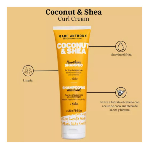 Shampoo + Acondicionador Coconut & Shea Marc Anthony 250ml