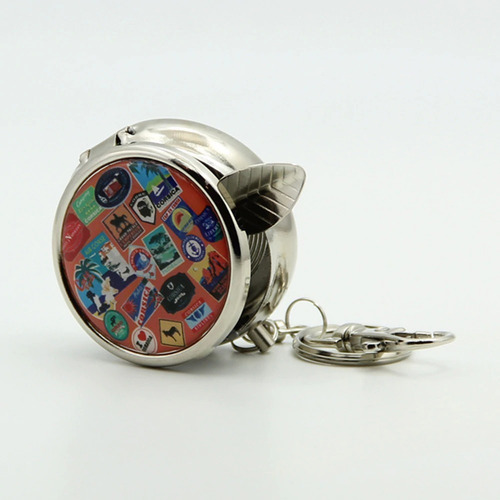 Cenicero Portátil De Bolsillo Tipo Reloj Llavero Inoxidable