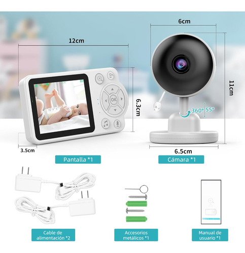 Monitor Para Bebés Seguridad De Visión Nocturna Con Audio