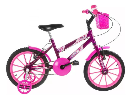 Bicicleta de caminhada infantil Ultra Bikes Ultra Kids T R16 10" com freios em V roxa/rosa com rodinhas