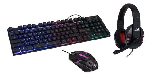 Teclado Mecanico Mouse Y Auriculares Combo Gamer Rgb