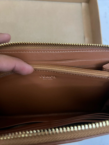 Cartera Para Dama Coach Monograma Brown, Original Grande Marrón Claro Liso